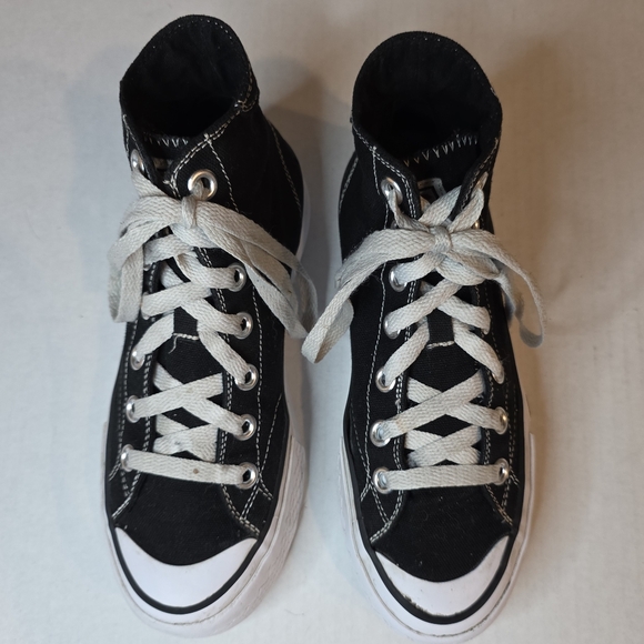 FILA Women's Black High-top Canvas Platform Sneakers - Picture 4 of 16